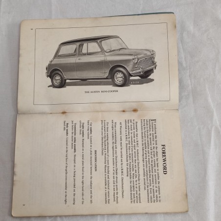 Austin Mini Cooper Driver's Handbook inglese, 1961 macchie di ruggine