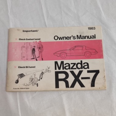 Mazda RX-7 Owner's Manual 1983 inglese buone condizioni