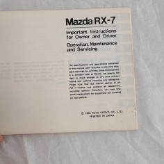 Mazda RX-7 Owner's Manual 1983 inglese buone condizioni 2