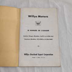 Willys Motor La Manuel de l'Usager station Wagon Camions 2