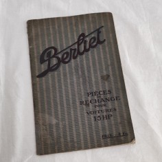 BERLIET Pieces de Rachange pour voitures 15 HP francese
