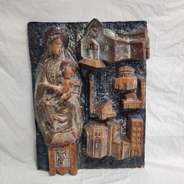 Angelo BIANCINI altorilievo ceramica Le Chiese di Ravenna