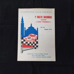 Opuscolo 1° Rallye Nazionale Coppa Luigi Feraboli 1972 Automobil Club Cremona