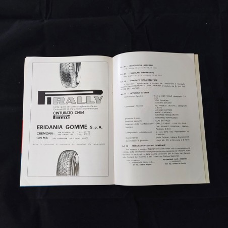 Opuscolo 1° Rallye Nazionale Coppa Luigi Feraboli 1972 Automobil Club Cremona