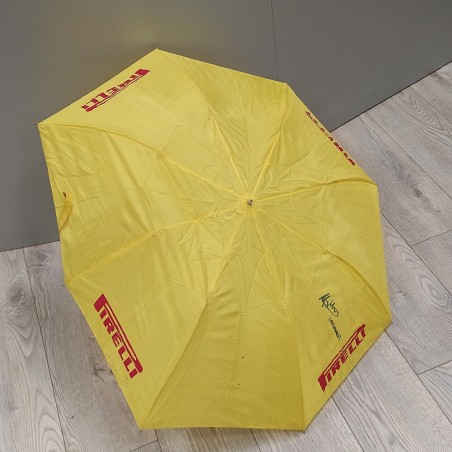 Ombrellino giallo PIRELLI con autografo originale MELANDRI