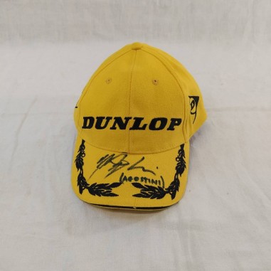 Giacomo AGOSTINI autografo su cappellino giallo Dunlop