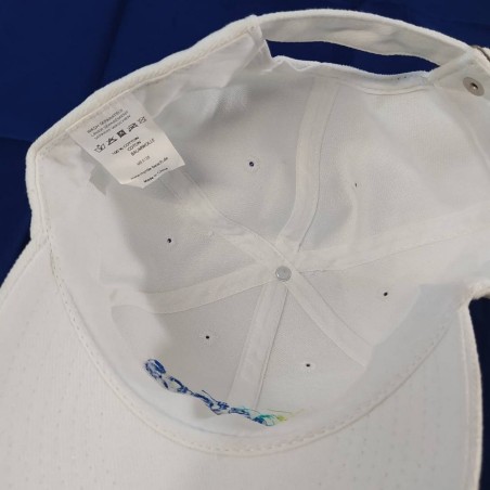 Carlos CHECA autografo originale su cappellino bianco EcoSteps