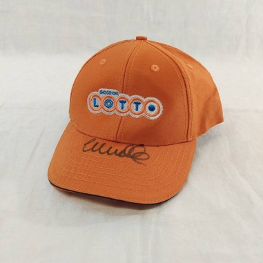 Mark WEBBER autografo su cappellino arancione sponsor LOTTO