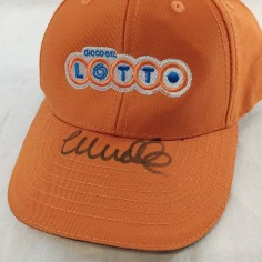 Mark WEBBER autografo su cappellino arancione sponsor LOTTO 2