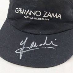 Giancarlo MINARDI autografo originale su cappellino nero sponsor Germano Zama 2