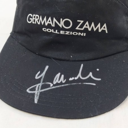 Giancarlo MINARDI autografo originale su cappellino nero sponsor Germano Zama