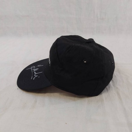 Giancarlo MINARDI autografo originale su cappellino nero sponsor Germano Zama