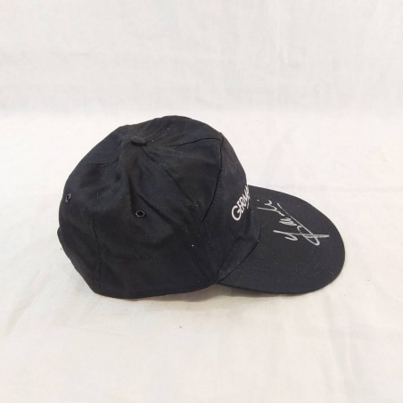 Giancarlo MINARDI autografo originale su cappellino nero sponsor Germano Zama