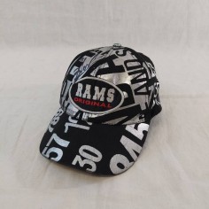 Max BIAGI autografo originale su cappellino nero e argento sponsor RAMS