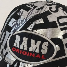 Max BIAGI autografo originale su cappellino nero e argento sponsor RAMS 2