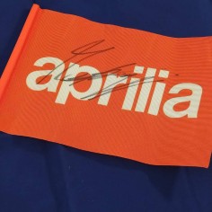 Bandierina APRILIA con autografo originale Max BIAGGI 2