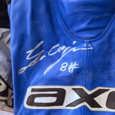 Tuta motociclismo pilota Gianluigi SCALVINI firmata in originale