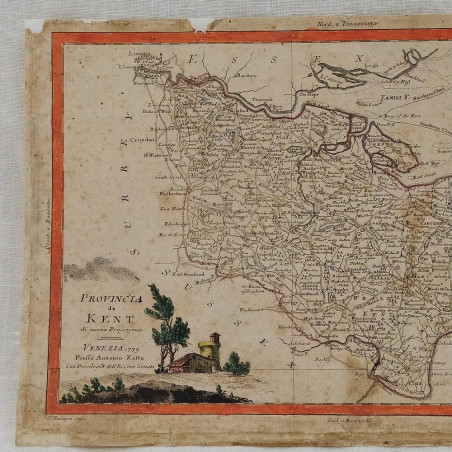 Cartina del KENT anno 1779 realizzata a VENEZIA Antonio Zatta