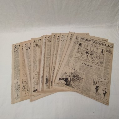 Lotto 15 riviste satiriche MARC'AURELIO anni 1934 1936 1943