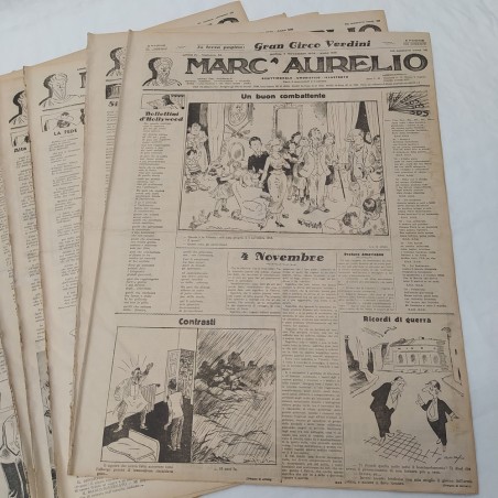Lotto 15 riviste satiriche MARC'AURELIO anni 1934 1936 1943