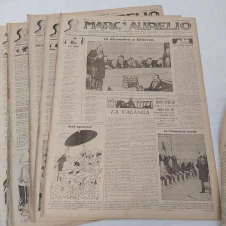 Lotto 15 riviste satiriche MARC'AURELIO anni 1934 1936 1943