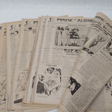 Lotto 15 riviste satiriche MARC'AURELIO anni 1934 1936 1943