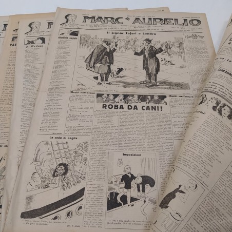 Lotto 15 riviste satiriche MARC'AURELIO anni 1934 1936 1943