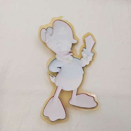 Paperino pirata forma stampata in acetato a rilievo h 42 cm