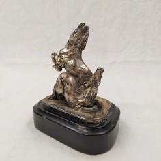 OTTAVIANI scultura equestre coppia di cavalli in metallo argentato 2