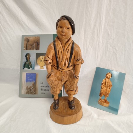 Scultura in legno di tiglio Otello Turci "E Burdel" h 35 cm