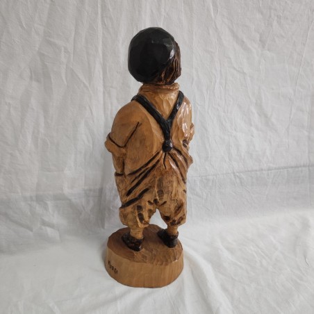 Scultura in legno di tiglio Otello Turci "E Burdel" h 35 cm
