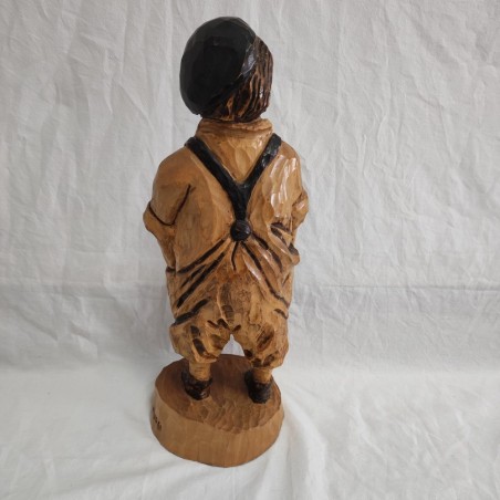 Scultura in legno di tiglio Otello Turci "E Burdel" h 35 cm