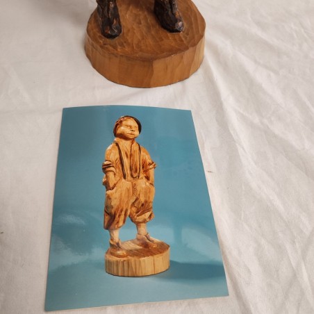Scultura in legno di tiglio Otello Turci "E Burdel" h 35 cm