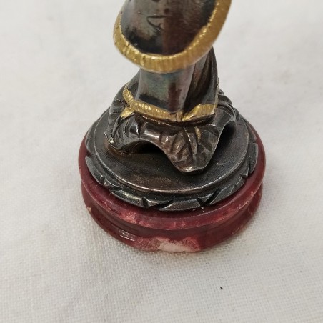 Statuina in metallo argentato donna orientale in abito tradizionale