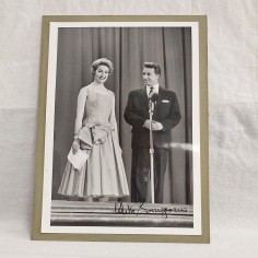 Fotografia originale con autografo originale Mike Bongiorno 128x175 mm