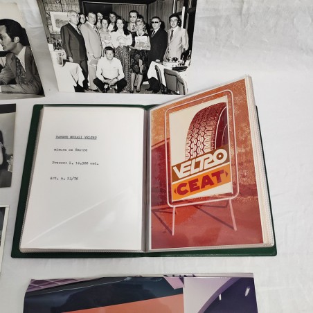 Blocco fotografie VELTRO e listino materiale pubblicitario CEAT anni 70