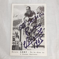 Gino BARTALI cartolina con autografo e dedica originali
