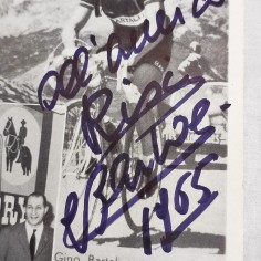 Gino BARTALI cartolina con autografo e dedica originali 2