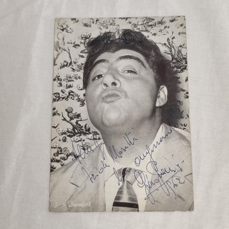 GINO BRAMIERI cartolina promozionale con autografo e dedica in originale