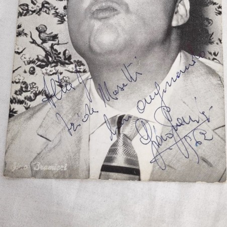 GINO BRAMIERI cartolina promozionale con autografo e dedica in originale