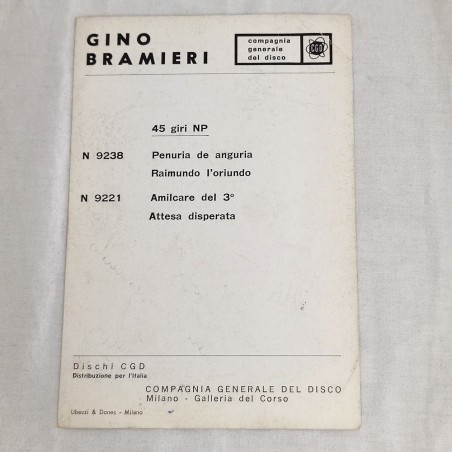 GINO BRAMIERI cartolina promozionale con autografo e dedica in originale