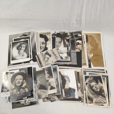 Lotto di 72 fotografie di attrici anni 20/40 con autografo originale