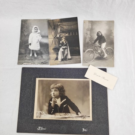 Lotto di 4 fotografie di Giorgetto Slanovitz da bambino, periodo anni 20/30