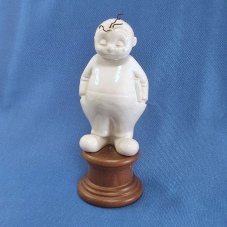 Graziosa statuina in ceramica bianca uomo con libro h 22 cm