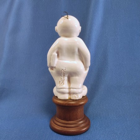 Graziosa statuina in ceramica bianca uomo con libro h 22 cm