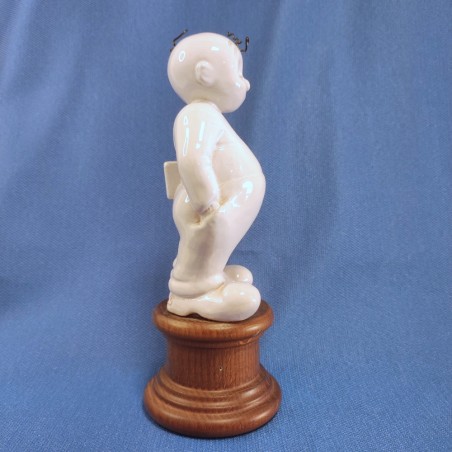 Graziosa statuina in ceramica bianca uomo con libro h 22 cm