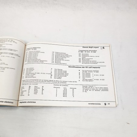 Renault R1300 1302 1312 1313 1322 1323 Libretto uso manutenzione