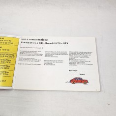 Renault 18 TL GTL TS e GTS libretto uso manutenzione a colori 2