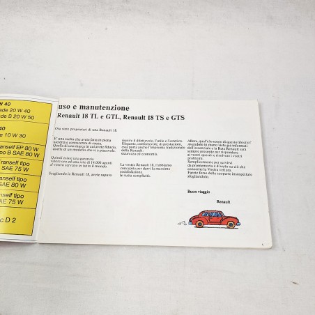 Renault 18 TL GTL TS e GTS libretto uso manutenzione a colori