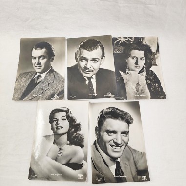 Lotto di 5 cartoline bianco e nero non viaggiate con attori anni 50/60